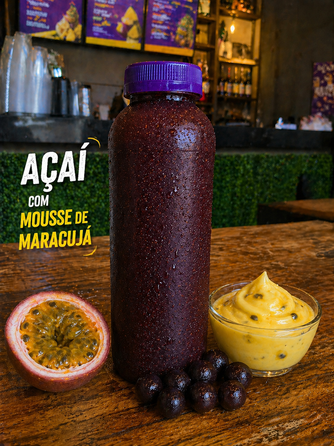 Açaí com Mousse de Maracujá 500 ml